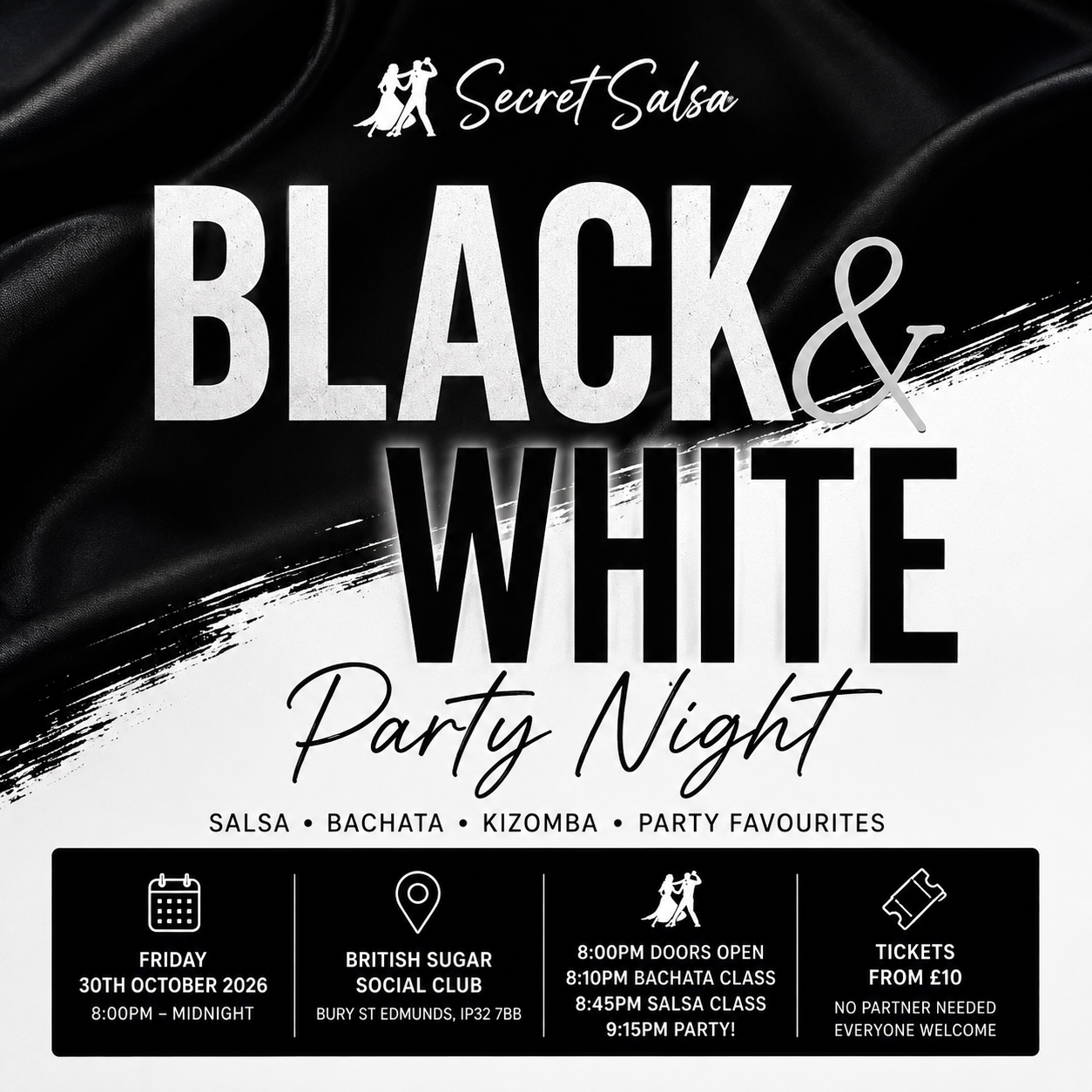 Secret Salsa Black & White Party Night