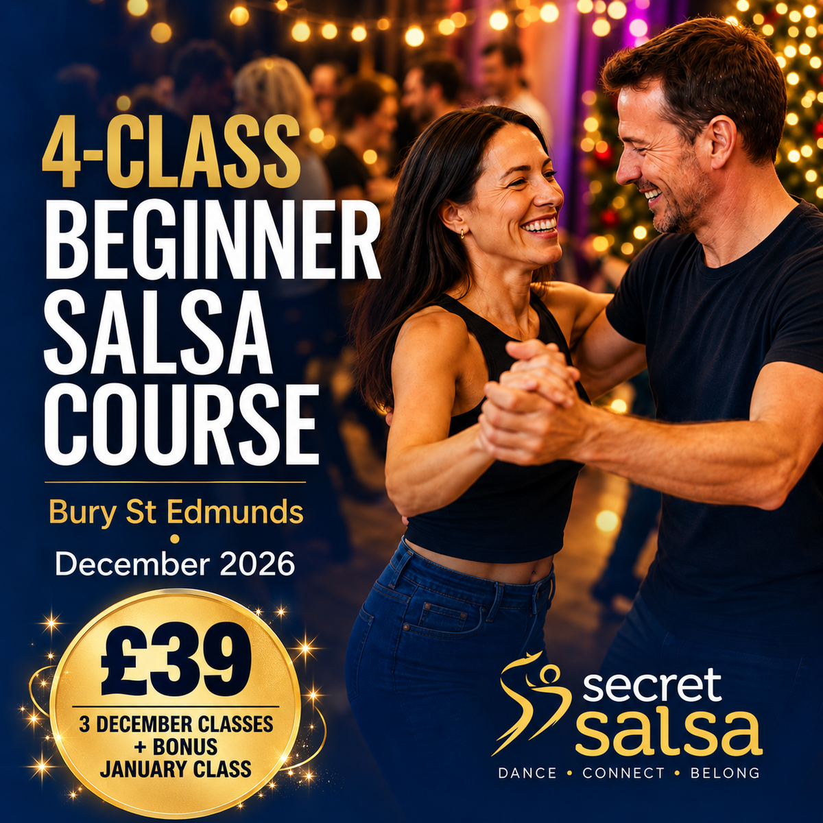 December Beginner Salsa – Bury | 3 Classes + January Bonus